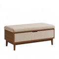 Sitzbank mit Stauraum 100 x 40 x 50 cm Holzwerkstoff Beige/Braun - gepolsterte Flurbank im modernen Stil