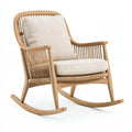 Schaukelstuhl 100 x 68 x 95 cm aus Holz in Naturbeige mit Polstern skandinavischer Stil
