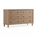 Kommode 160 x 45 x 85 cm Holzoptik Braun mit 6 Schubladen im skandinavischen Stil