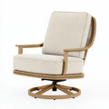 Drehsessel 82 x 78 x 100 cm Holz Textil Beige mit Armlehnen