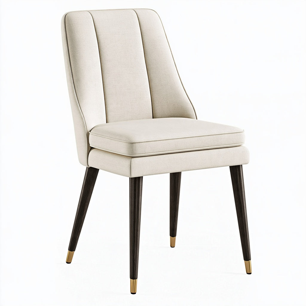 Esszimmerstuhl 48 x 60 x 92 cm Beige Stoff Holzgestell gepolstert